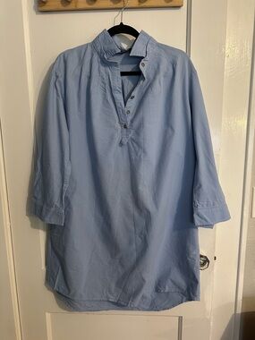 Pomander Place. Light Blue Button-Front Tunic Dress. Size L